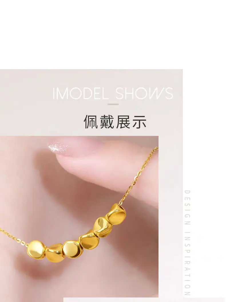 999 Gold Twist Bead Necklace for Women — feature 10
