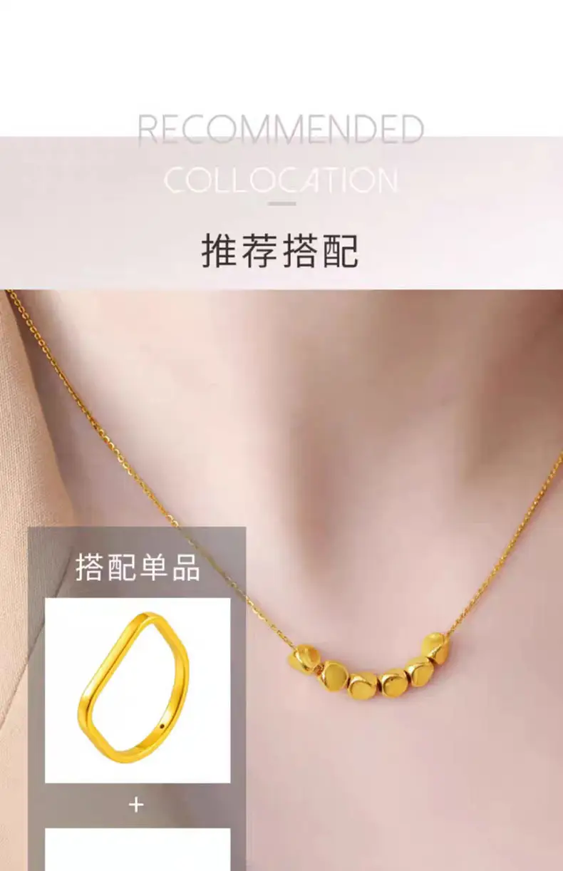 999 Gold Twist Bead Necklace for Women — feature 12