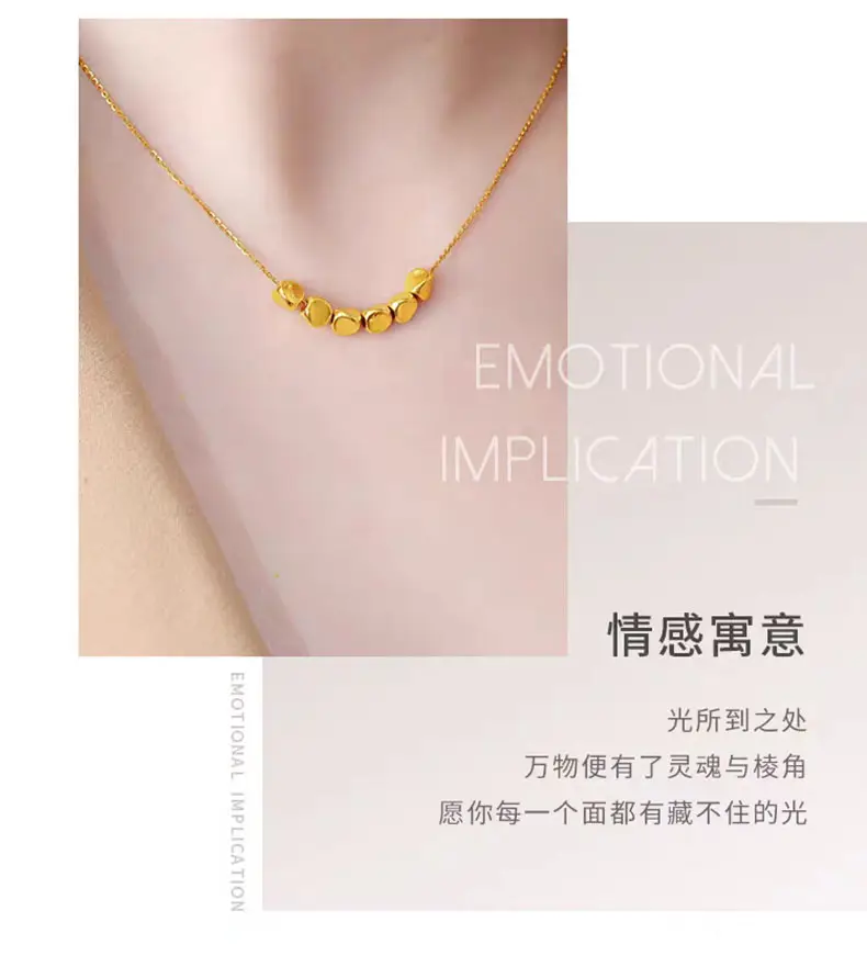999 Gold Twist Bead Necklace for Women — feature 4