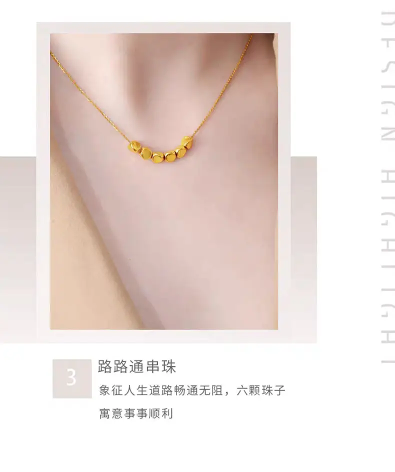 999 Gold Twist Bead Necklace for Women — feature 8