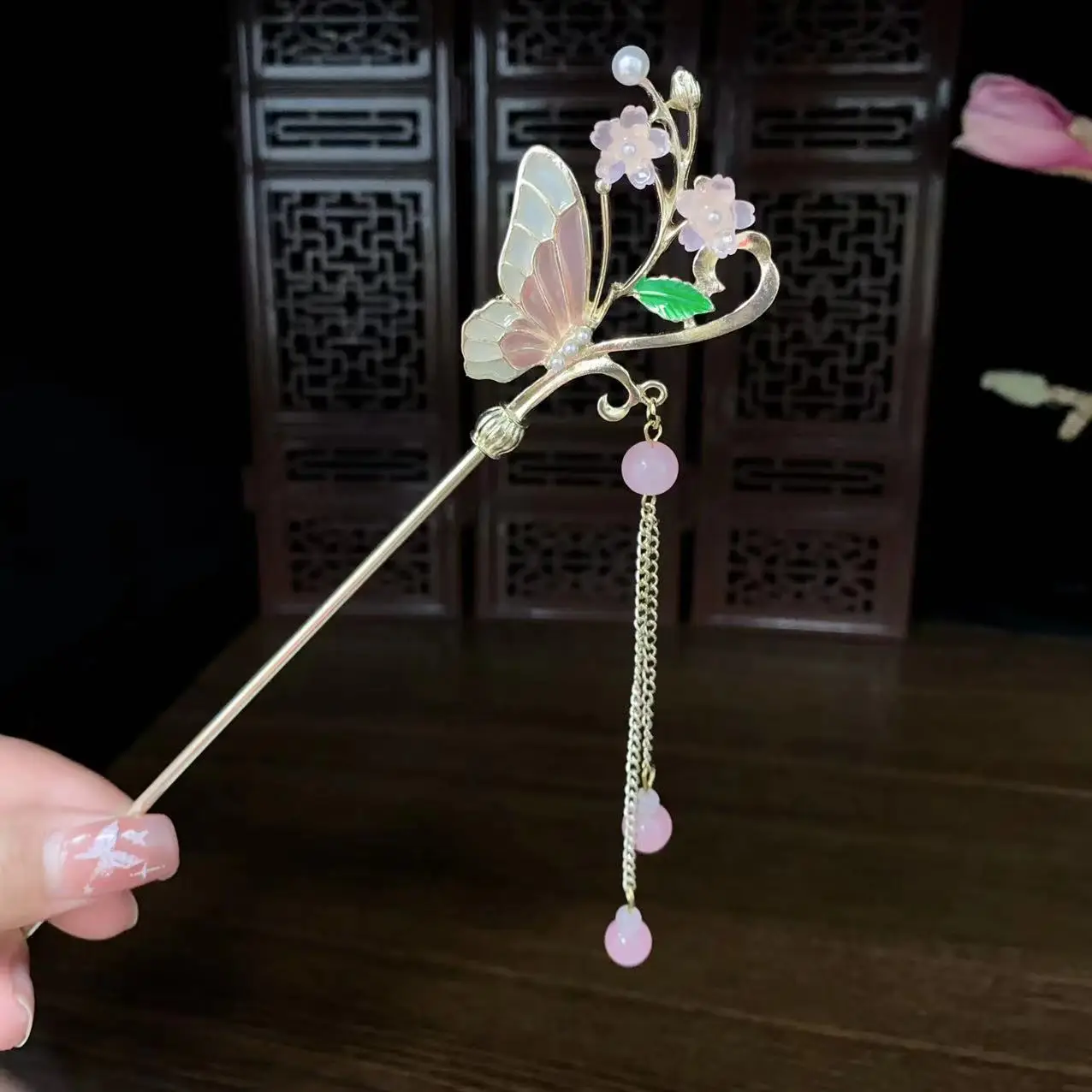 Antique Star Hanfu Hairpin with Pearl Drop - Image 103