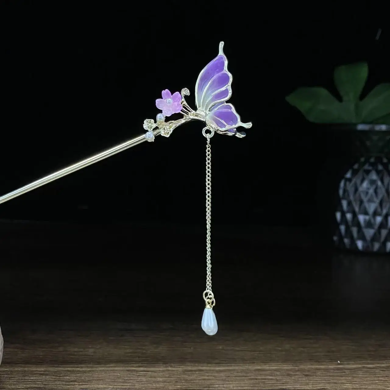 Antique Star Hanfu Hairpin with Pearl Drop - Image 110