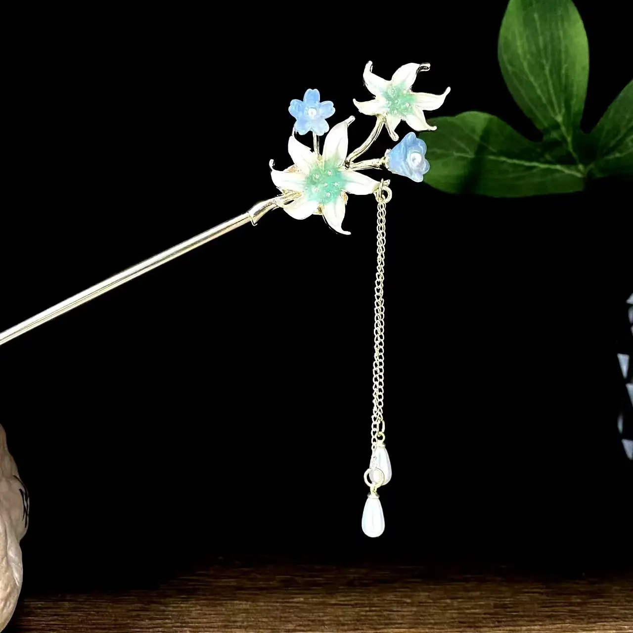 Antique Star Hanfu Hairpin with Pearl Drop - Image 119