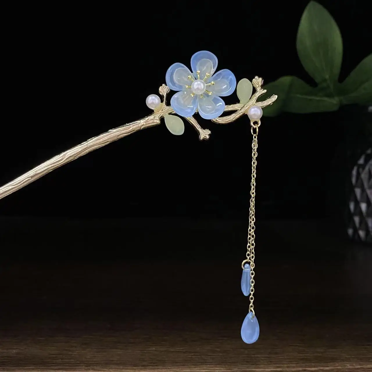 Antique Star Hanfu Hairpin with Pearl Drop - Image 12
