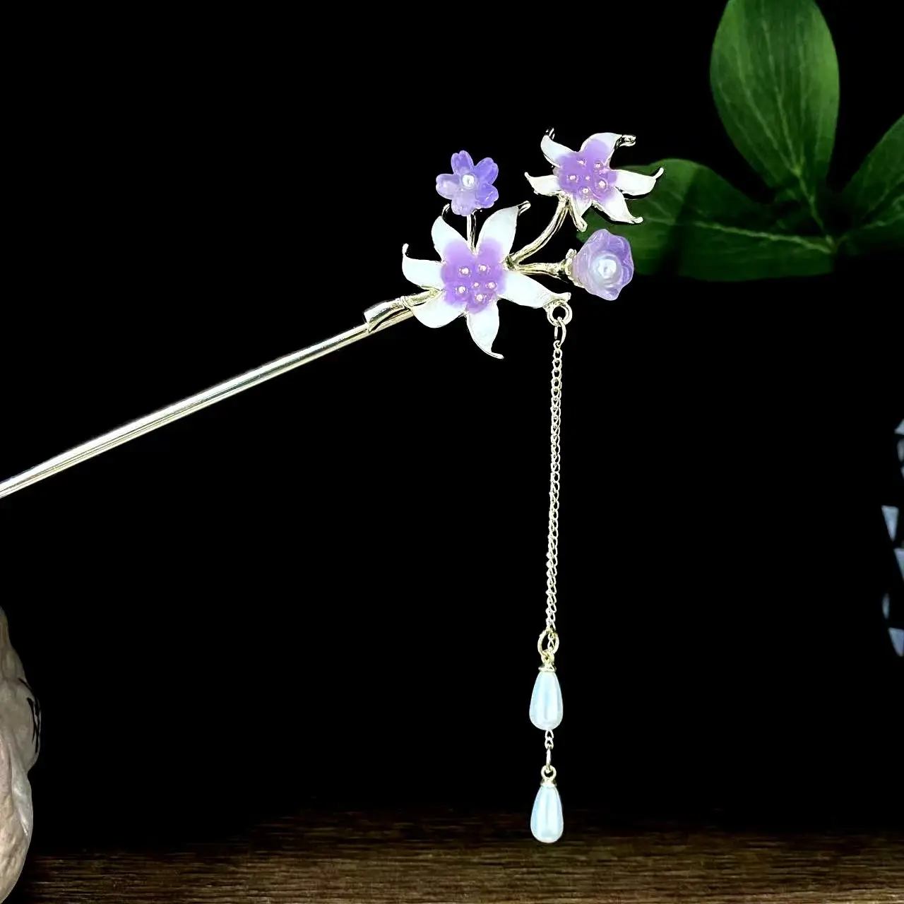 Antique Star Hanfu Hairpin with Pearl Drop - Image 120