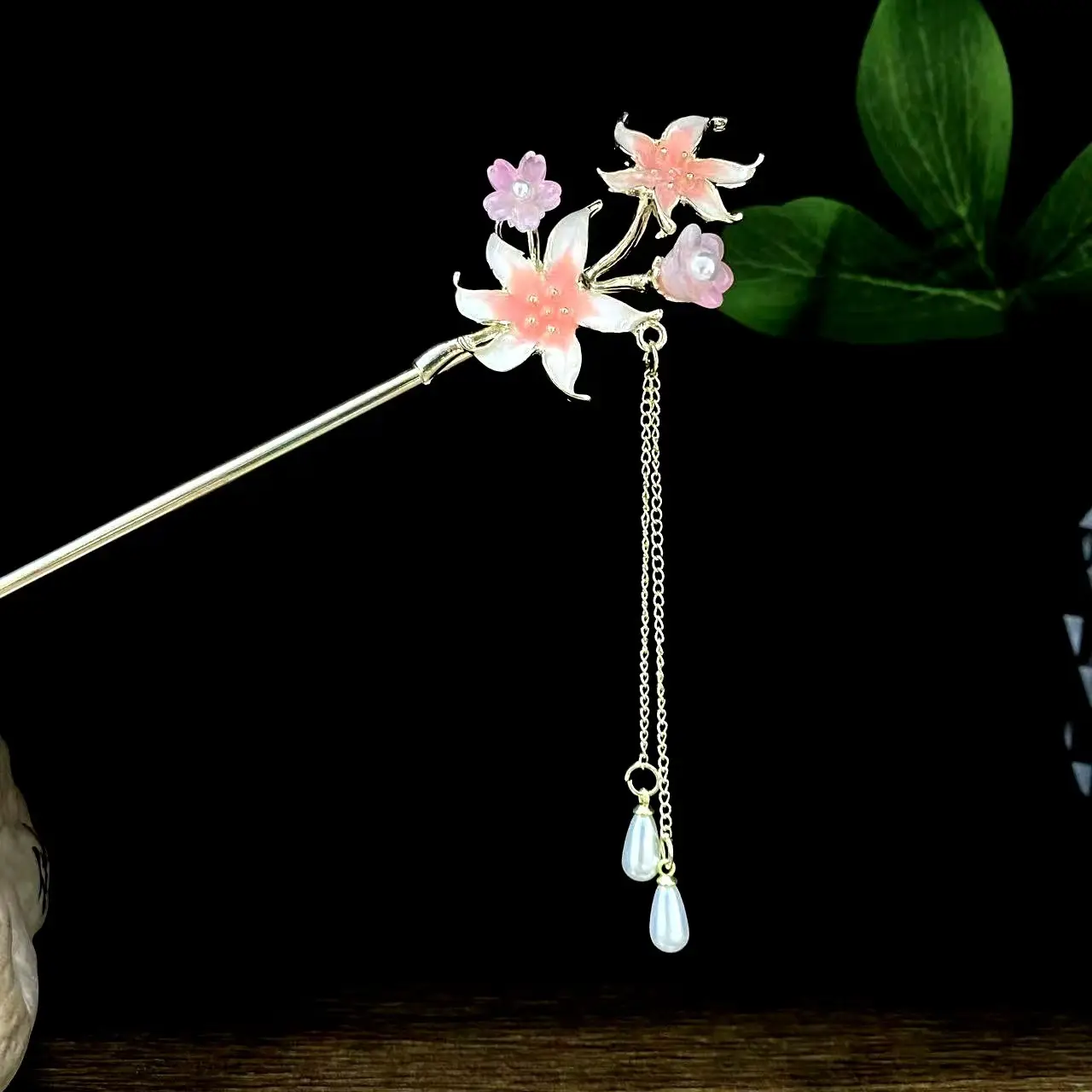 Antique Star Hanfu Hairpin with Pearl Drop - Image 121