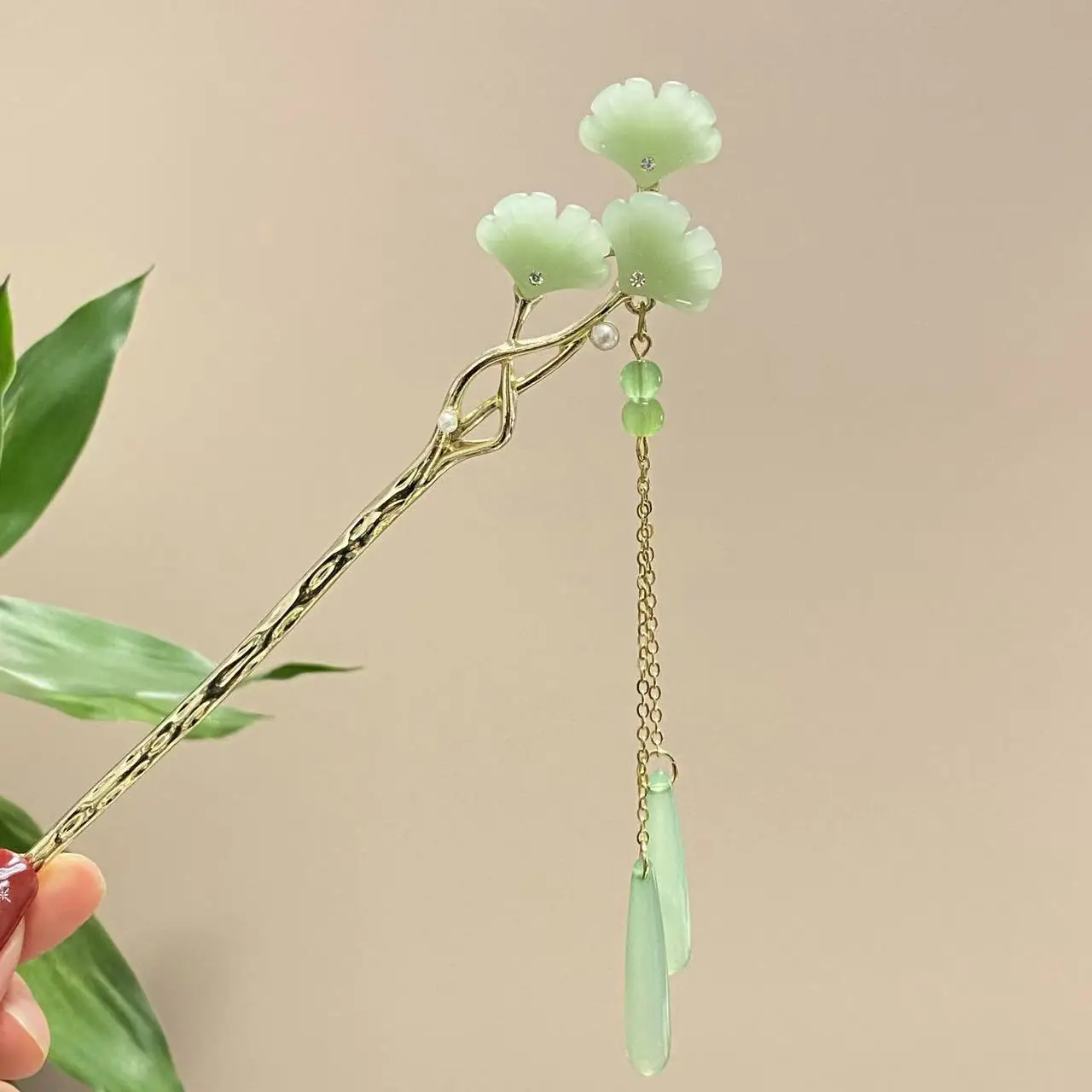 Antique Star Hanfu Hairpin with Pearl Drop - Image 126