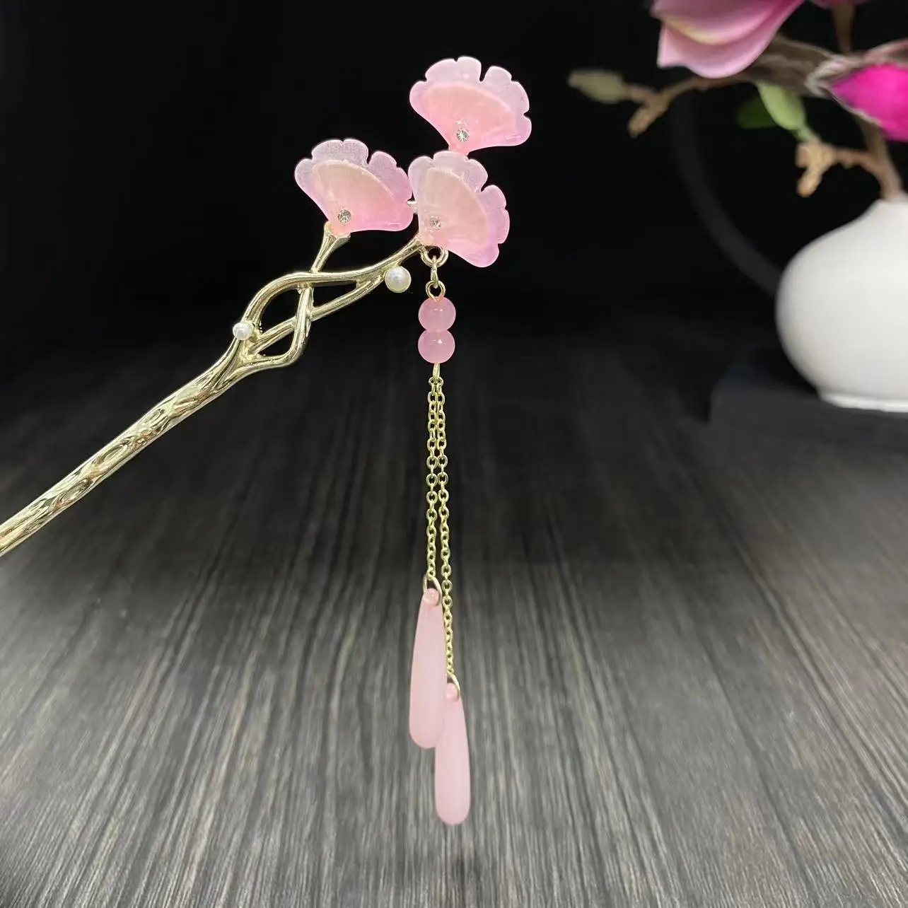 Antique Star Hanfu Hairpin with Pearl Drop - Image 127