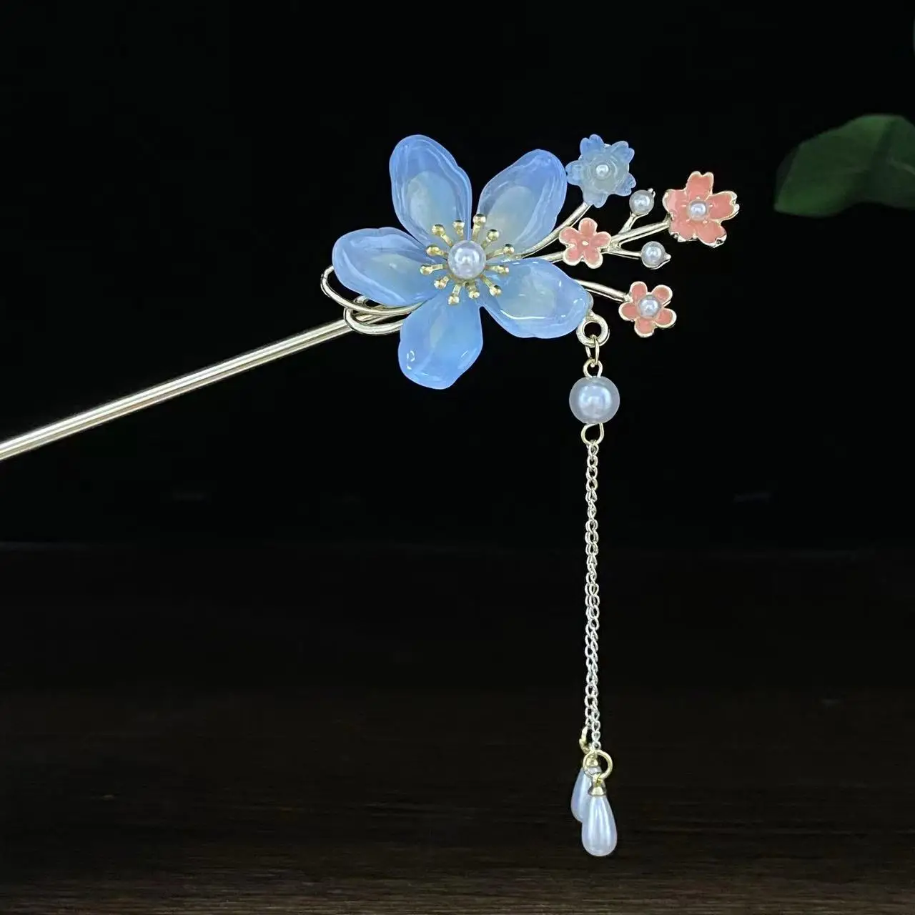 Antique Star Hanfu Hairpin with Pearl Drop - Image 133