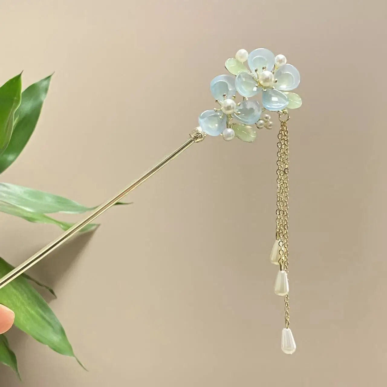 Antique Star Hanfu Hairpin with Pearl Drop - Image 148