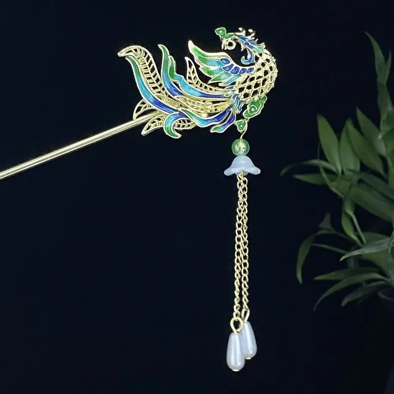 Antique Star Hanfu Hairpin with Pearl Drop - Image 160
