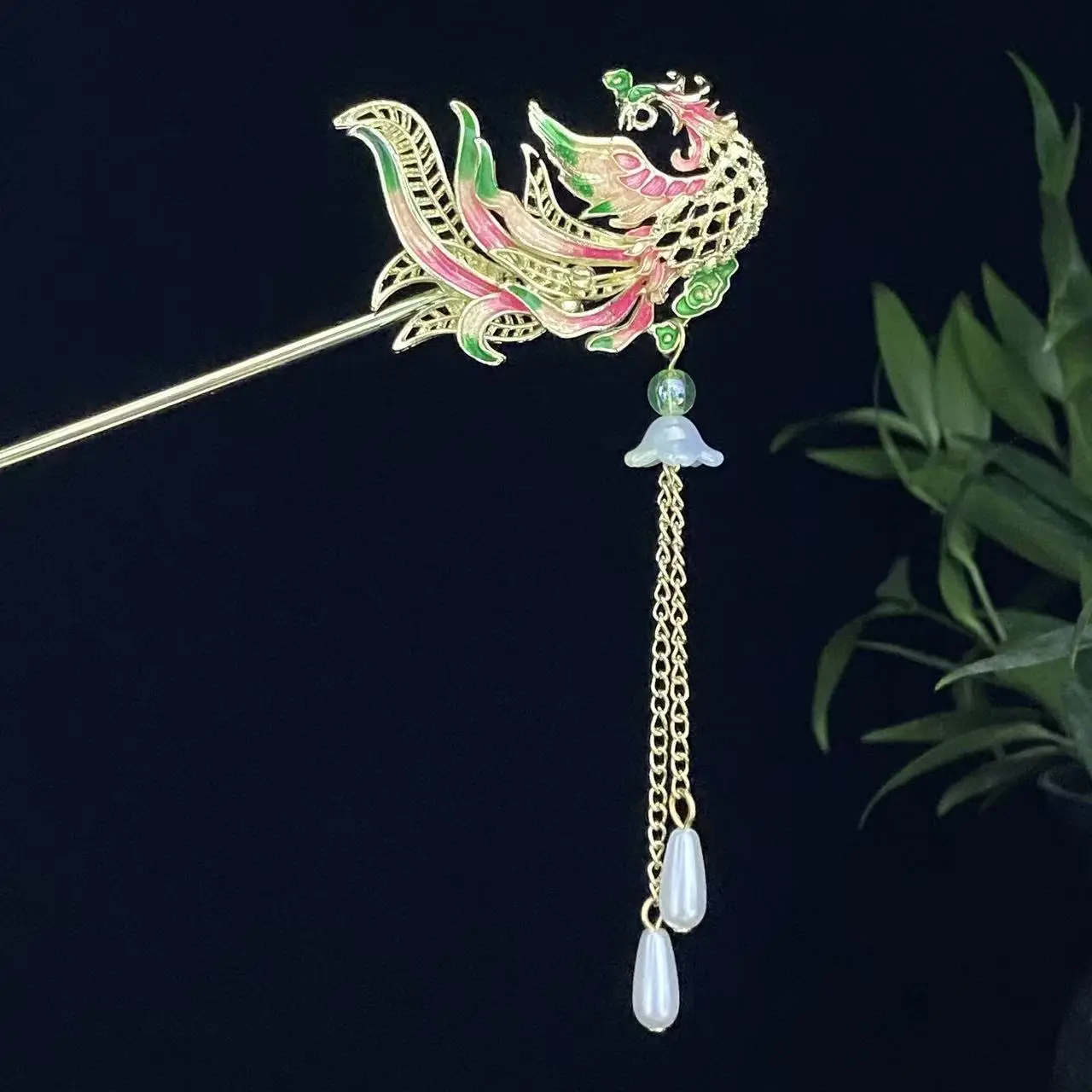 Antique Star Hanfu Hairpin with Pearl Drop - Image 161