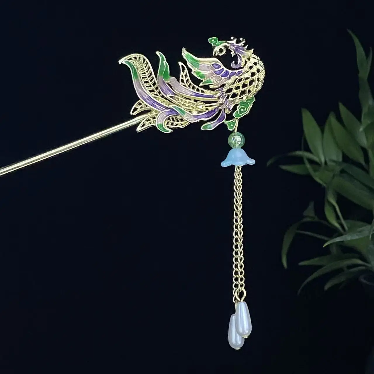 Antique Star Hanfu Hairpin with Pearl Drop - Image 162
