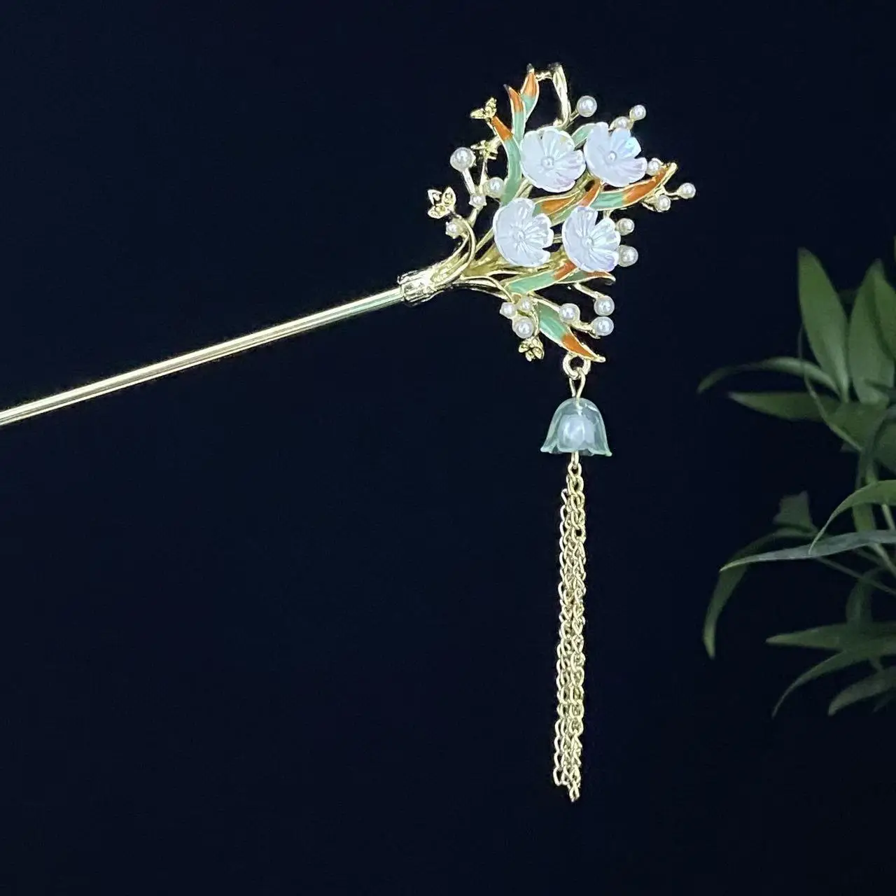 Antique Star Hanfu Hairpin with Pearl Drop - Image 163