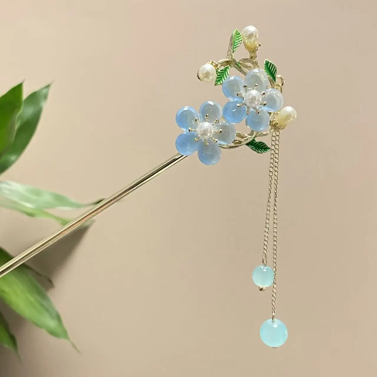 Antique Star Hanfu Hairpin with Pearl Drop — feature 18