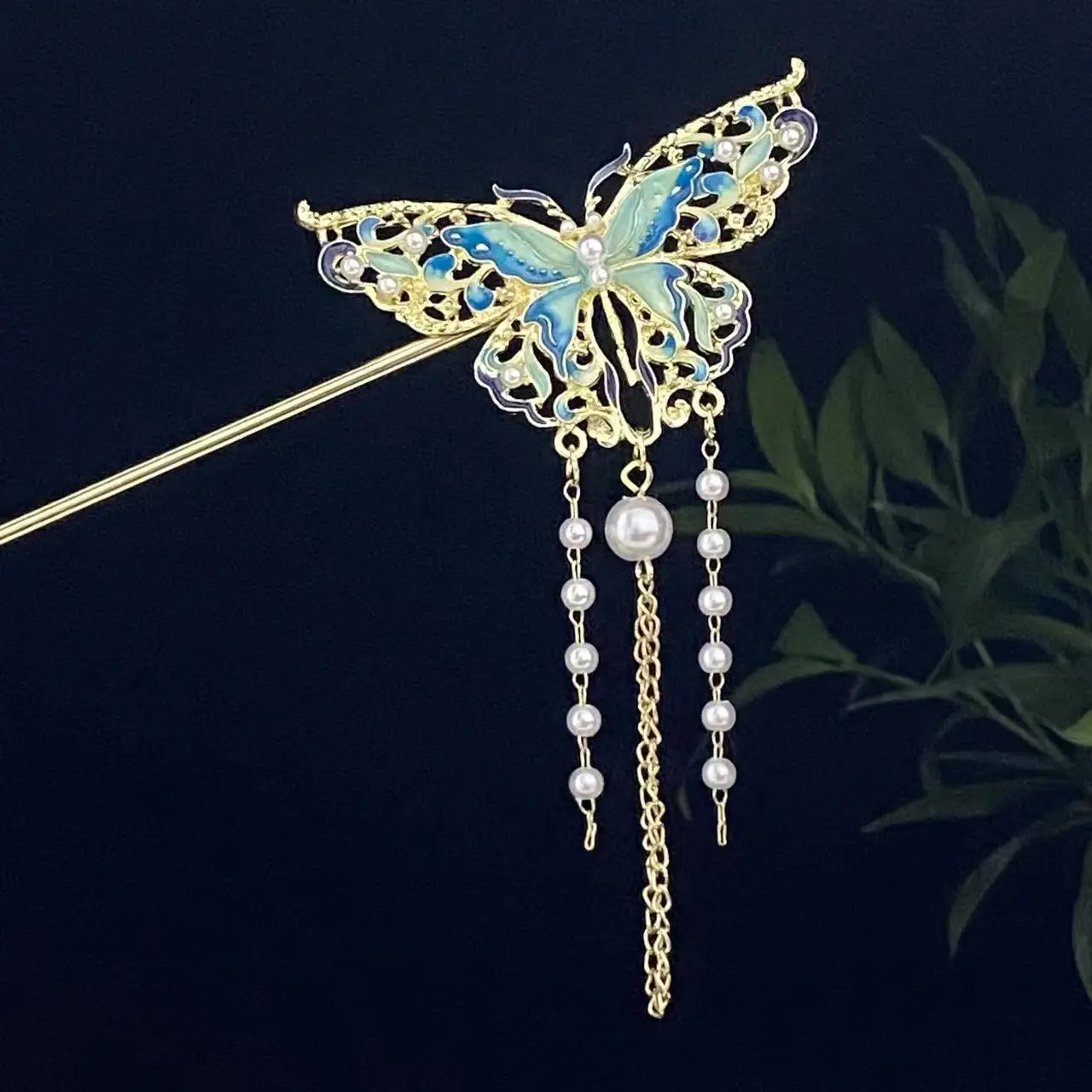 Antique Star Hanfu Hairpin with Pearl Drop - Image 171