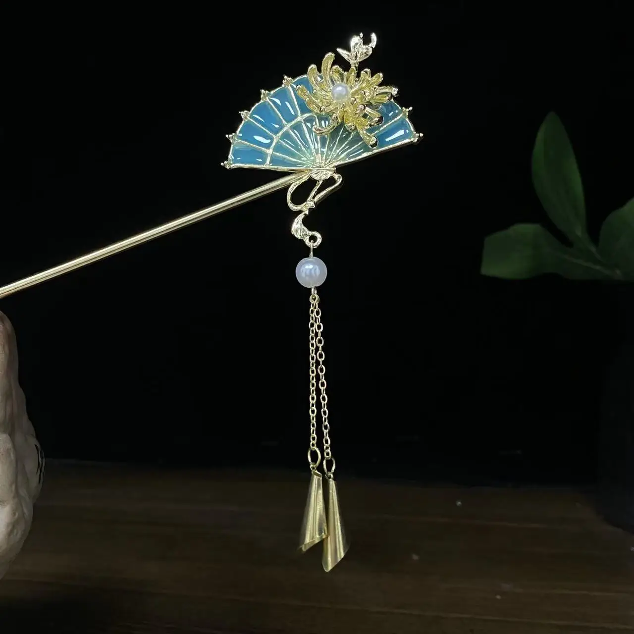 Antique Star Hanfu Hairpin with Pearl Drop - Image 172