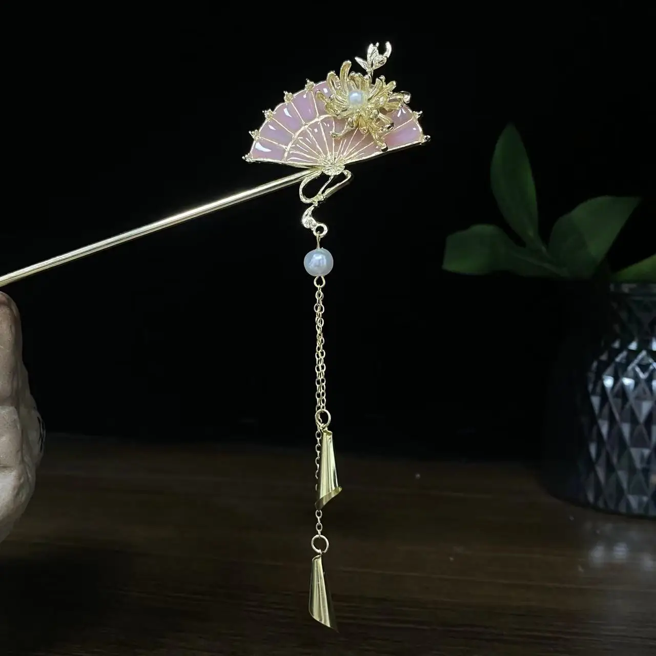 Antique Star Hanfu Hairpin with Pearl Drop - Image 173