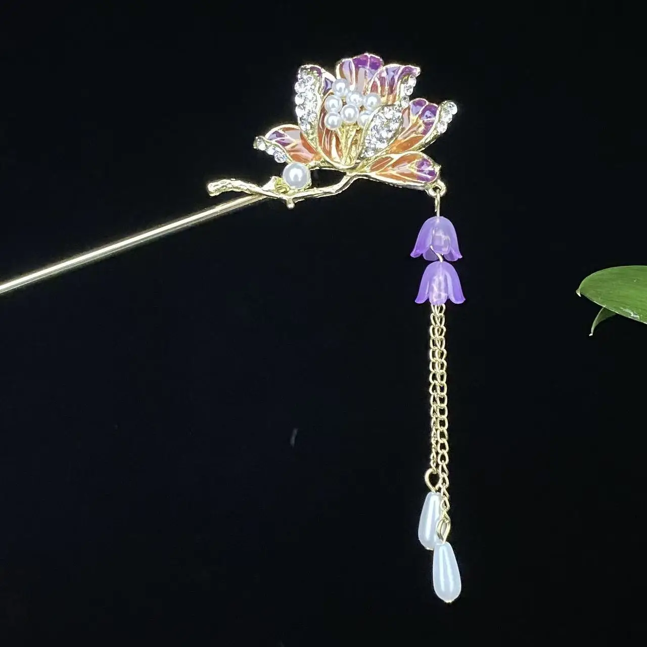 Antique Star Hanfu Hairpin with Pearl Drop - Image 179