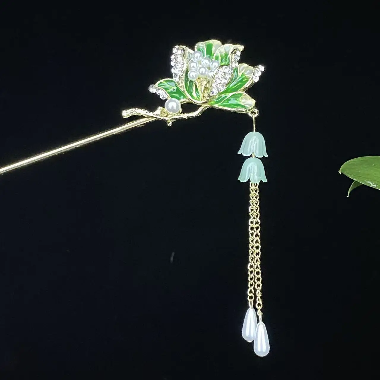 Antique Star Hanfu Hairpin with Pearl Drop - Image 180