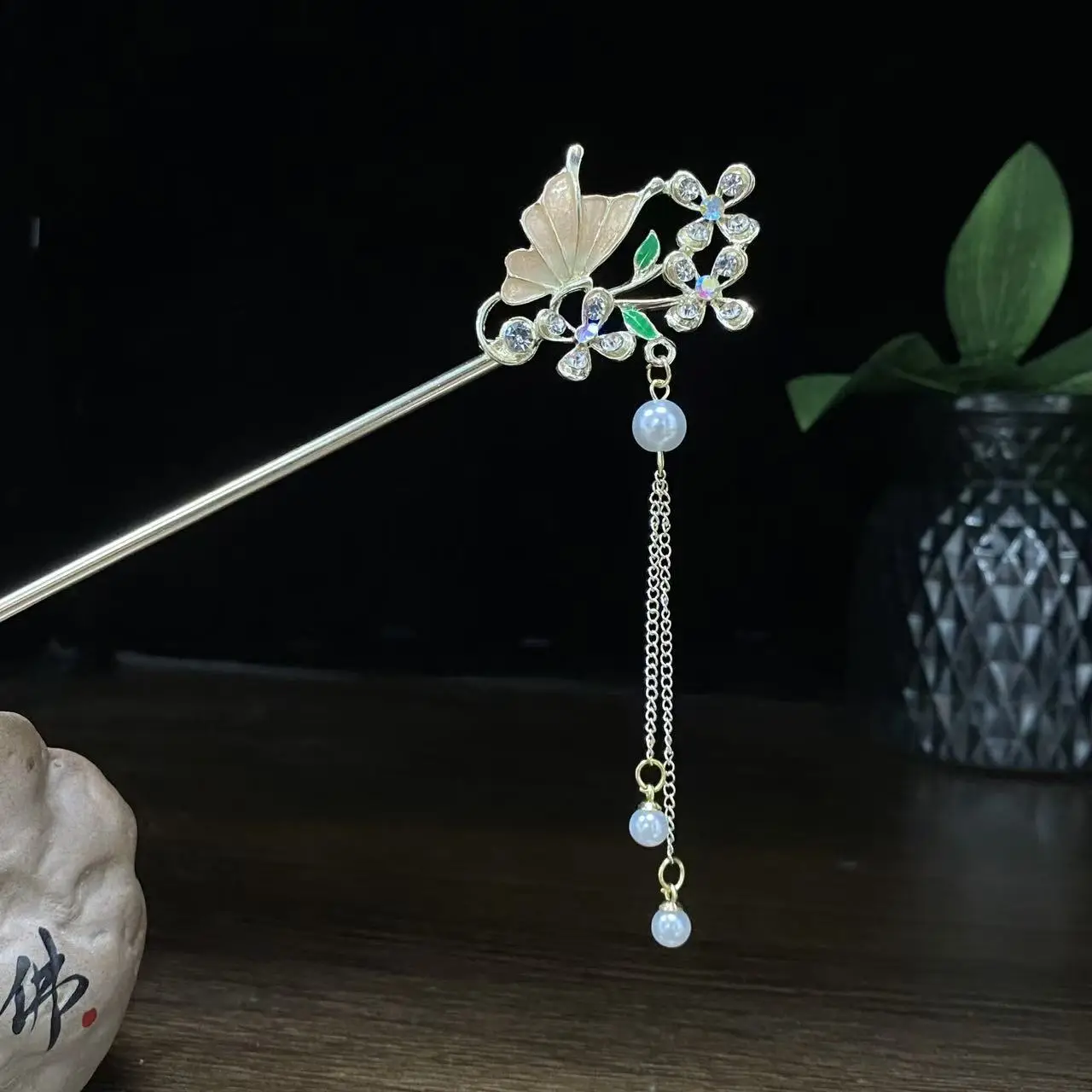 Antique Star Hanfu Hairpin with Pearl Drop - Image 28