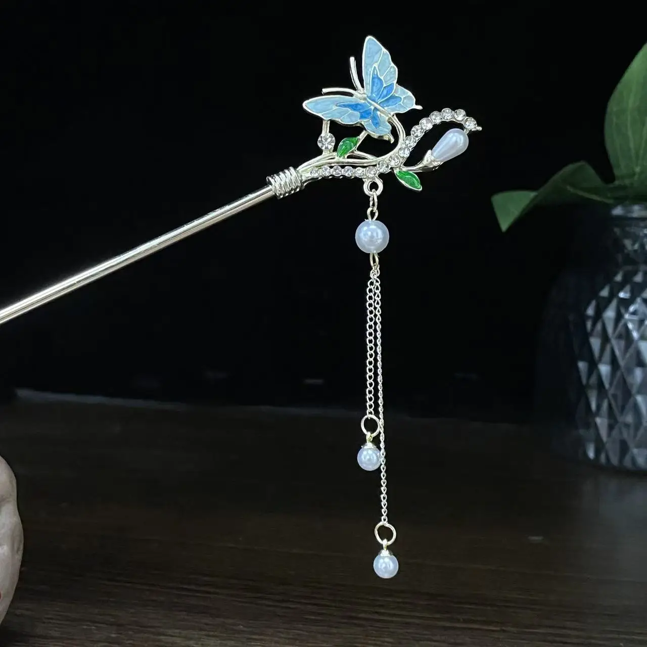 Antique Star Hanfu Hairpin with Pearl Drop - Image 29