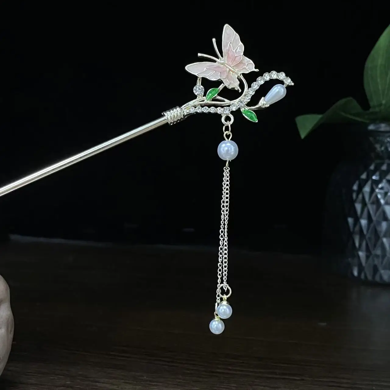 Antique Star Hanfu Hairpin with Pearl Drop - Image 30