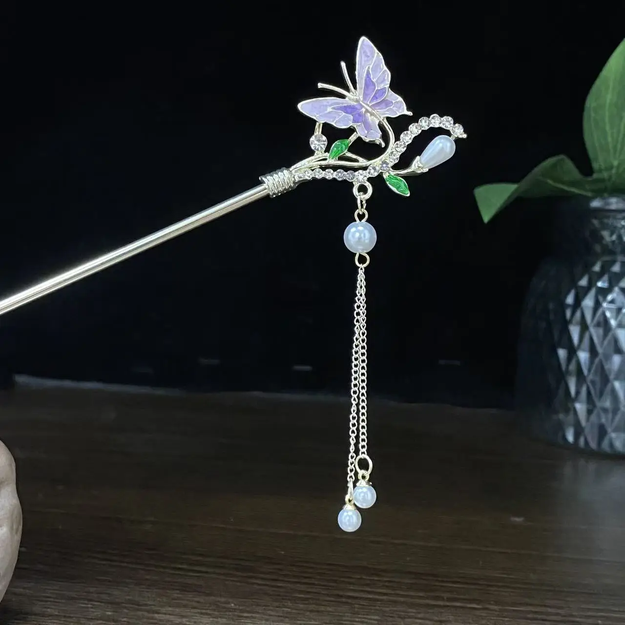 Antique Star Hanfu Hairpin with Pearl Drop - Image 31