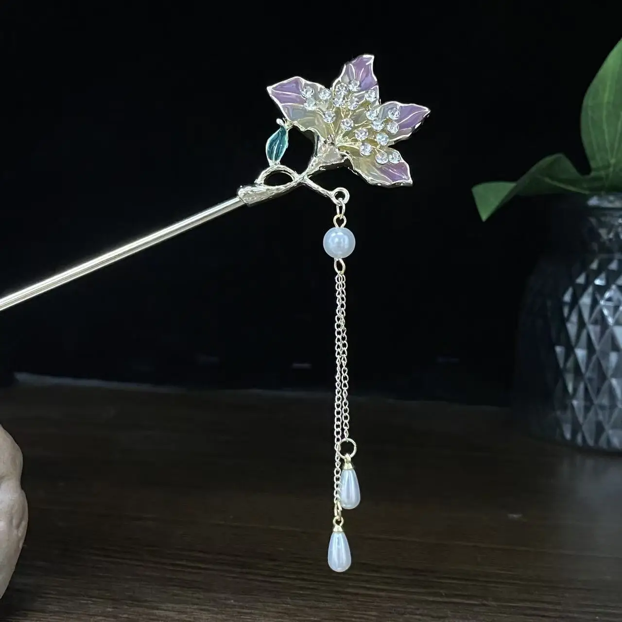 Antique Star Hanfu Hairpin with Pearl Drop - Image 33