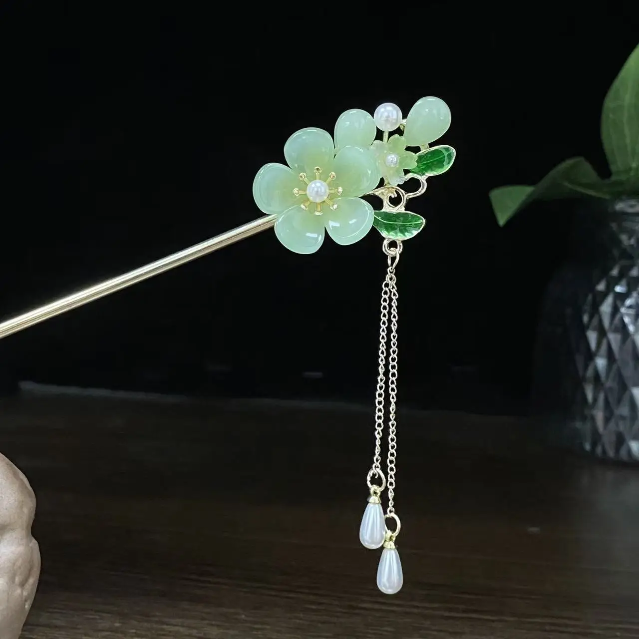 Antique Star Hanfu Hairpin with Pearl Drop - Image 37