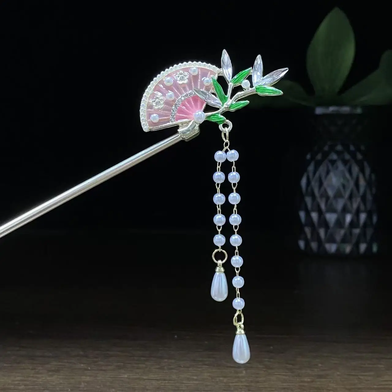 Antique Star Hanfu Hairpin with Pearl Drop - Image 39
