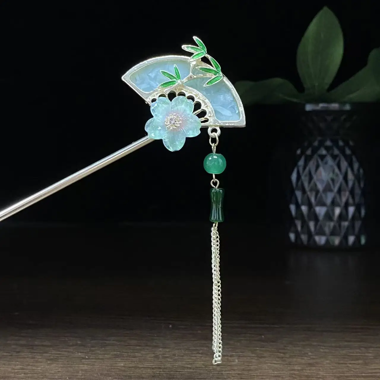 Antique Star Hanfu Hairpin with Pearl Drop - Image 40