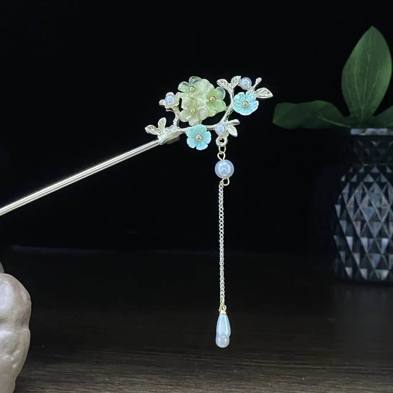 Antique Star Hanfu Hairpin with Pearl Drop - Image 41