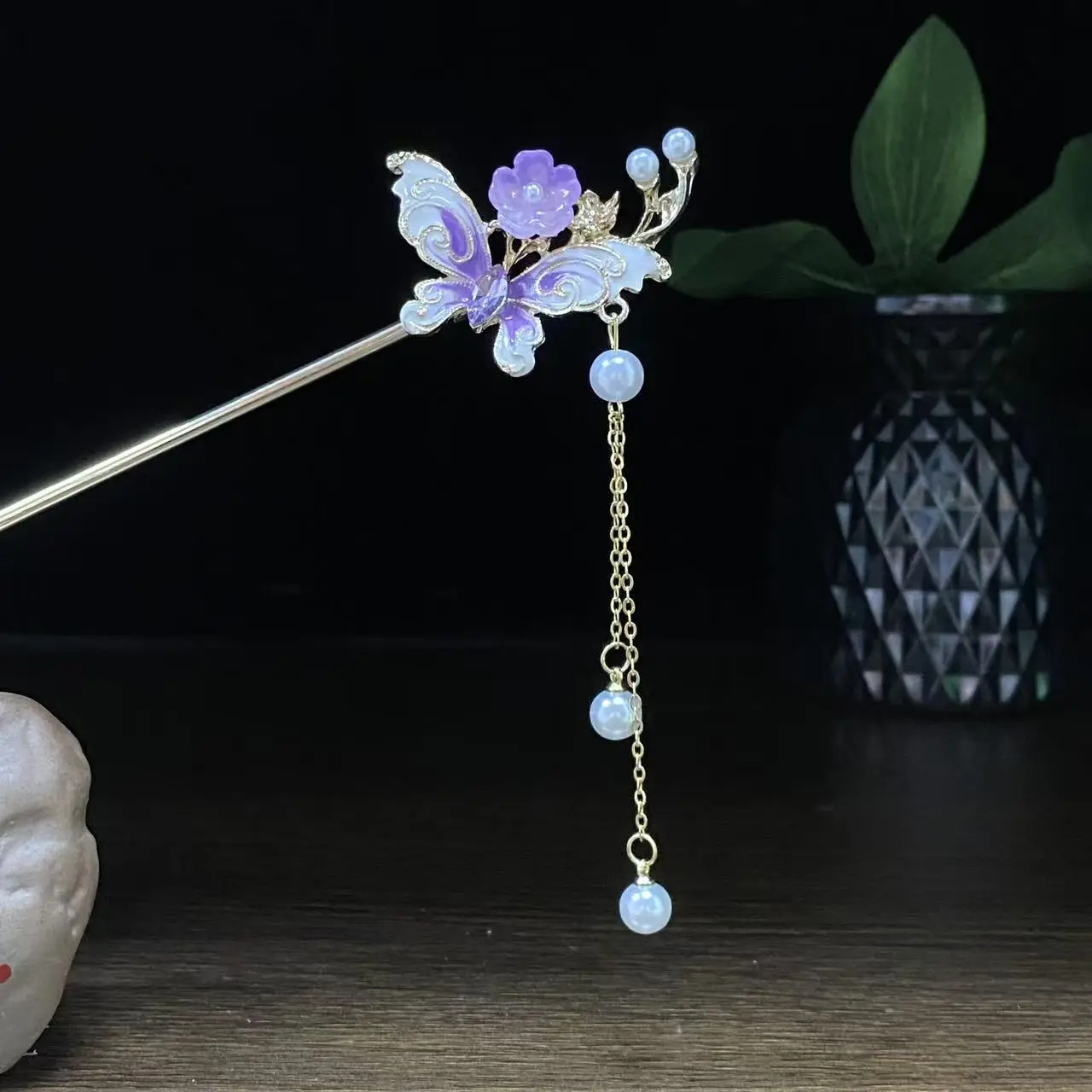 Antique Star Hanfu Hairpin with Pearl Drop - Image 44
