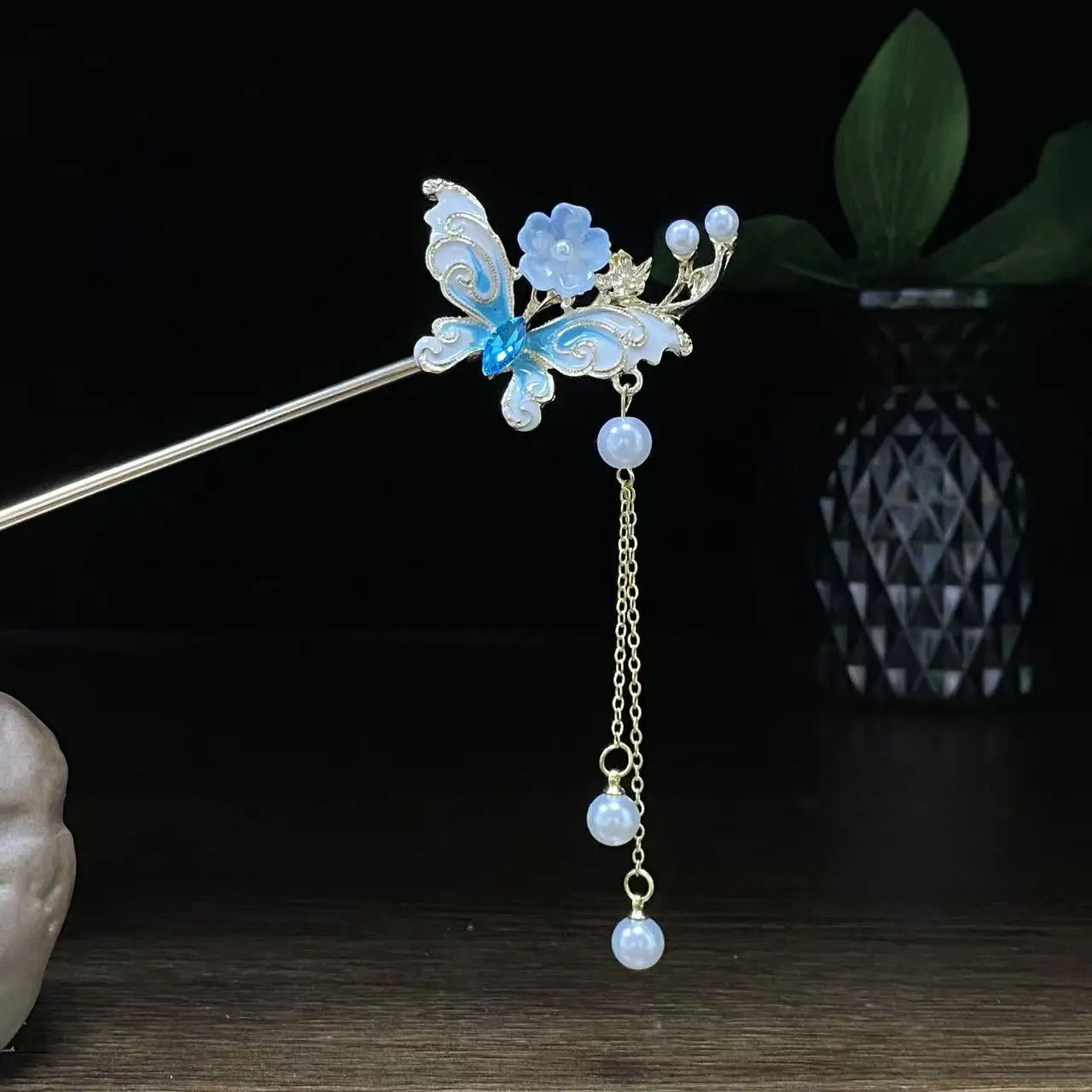 Antique Star Hanfu Hairpin with Pearl Drop - Image 45