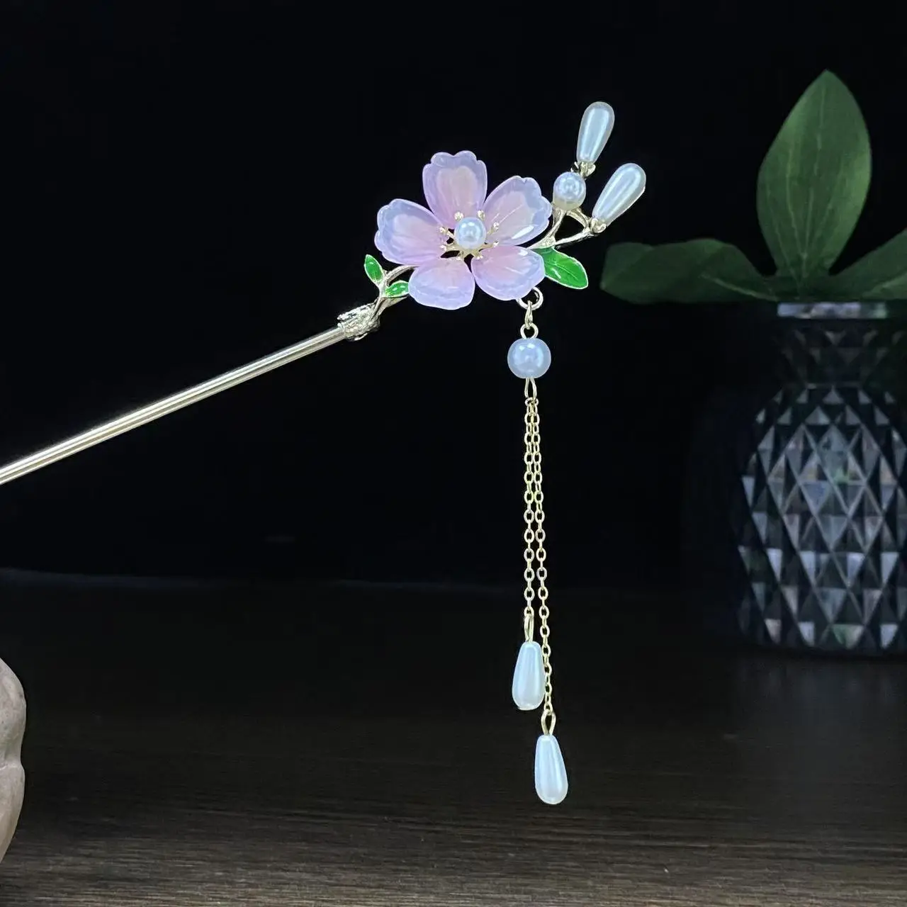 Antique Star Hanfu Hairpin with Pearl Drop - Image 47
