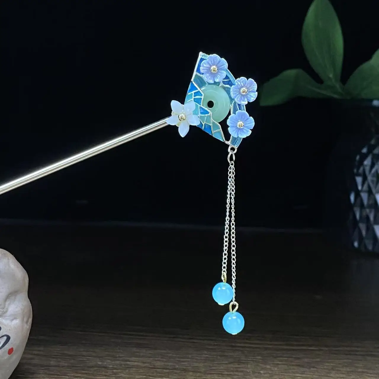 Antique Star Hanfu Hairpin with Pearl Drop - Image 49