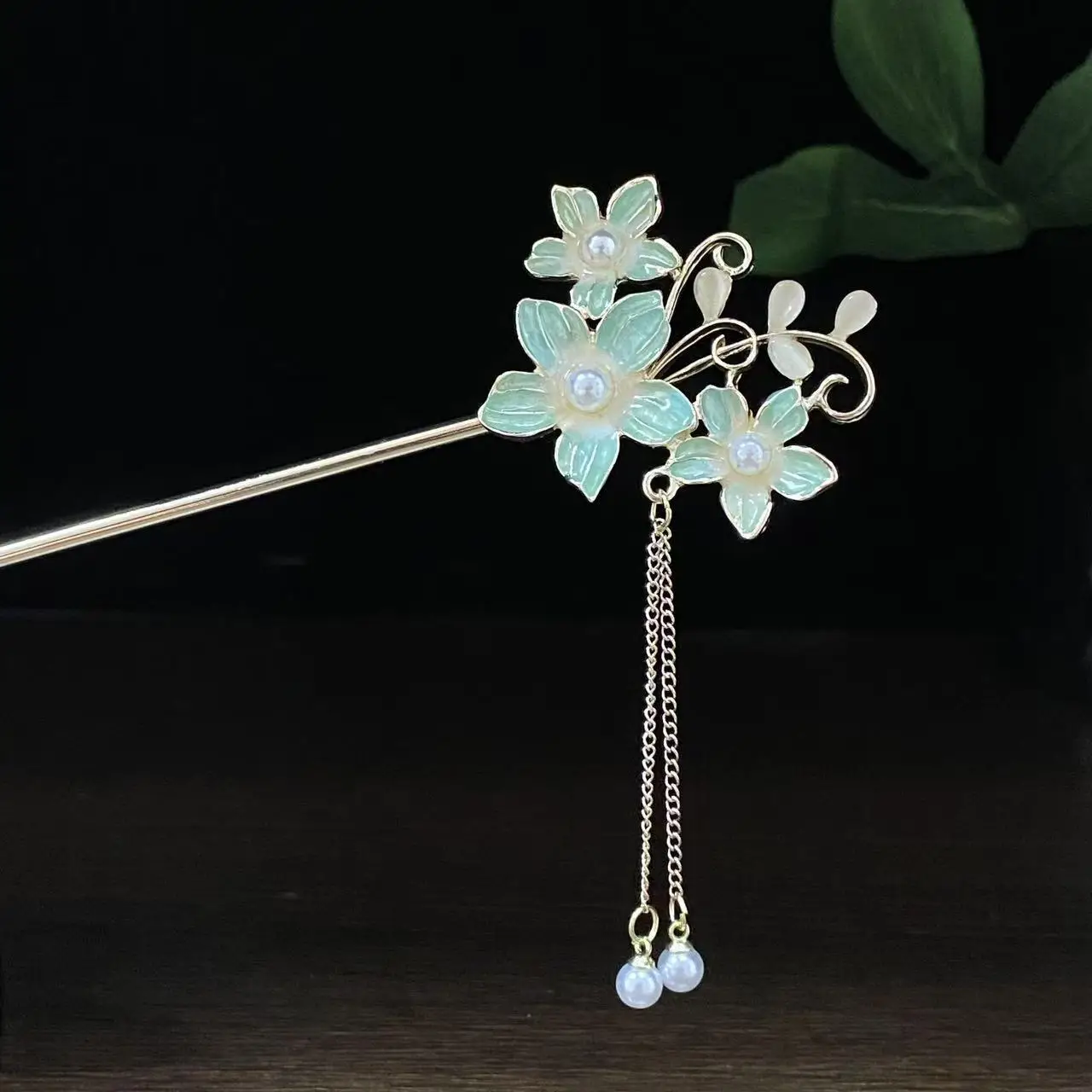 Antique Star Hanfu Hairpin with Pearl Drop - Image 82