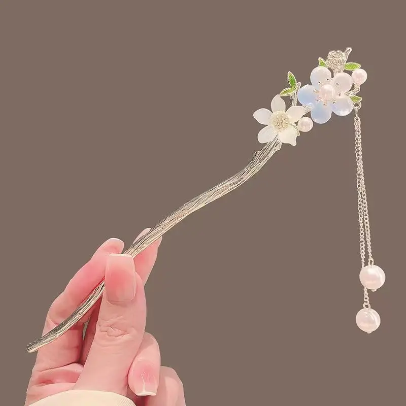 Antique Star Hanfu Hairpin with Pearl Drop - Image 15