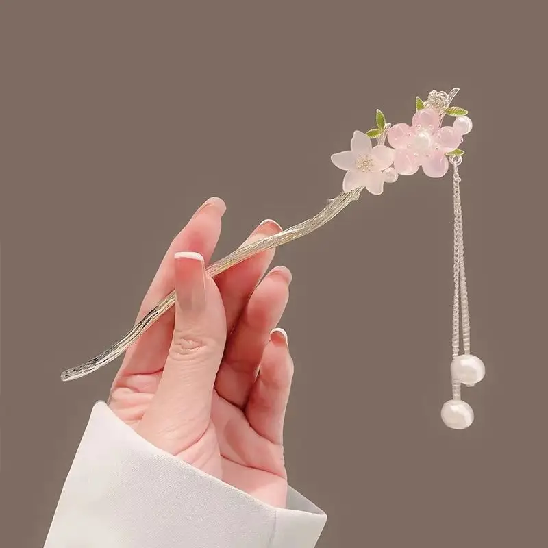 Antique Star Hanfu Hairpin with Pearl Drop - Image 16