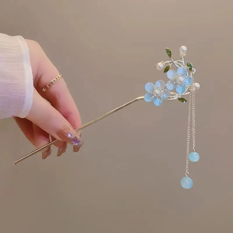 Antique Star Hanfu Hairpin with Pearl Drop - Image 17