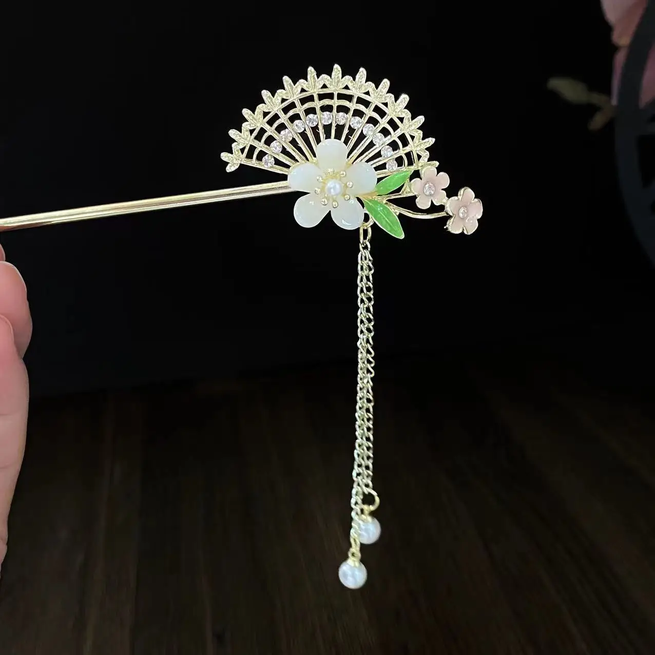 Antique Star Hanfu Hairpin with Pearl Drop - Image 20