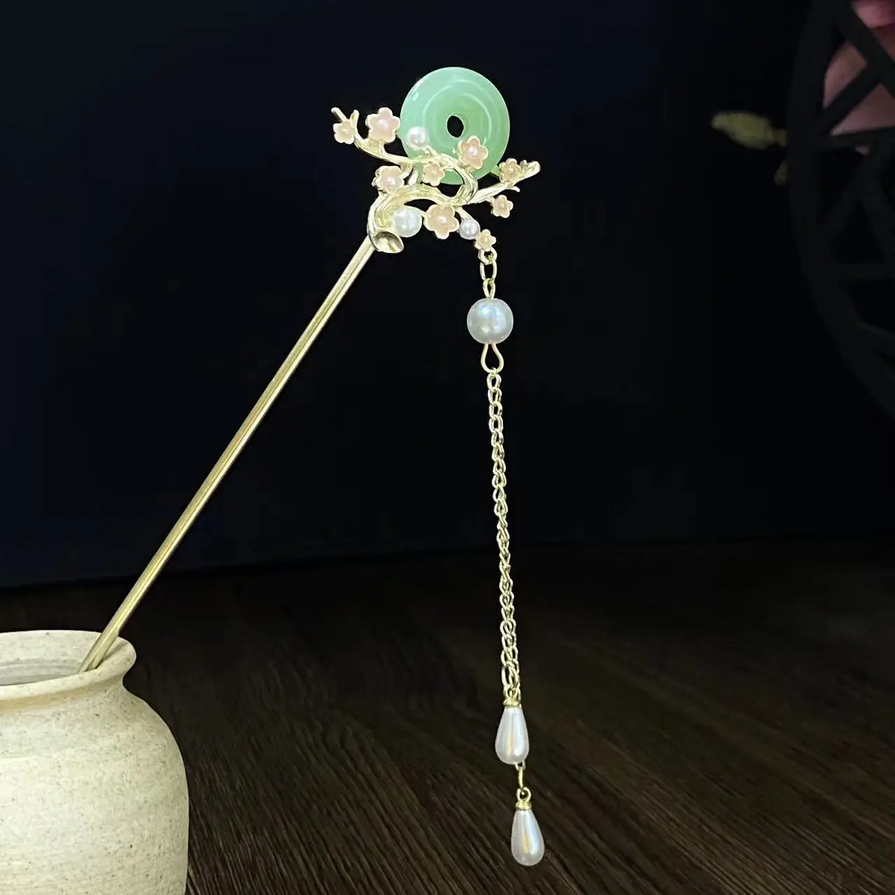 Antique Star Hanfu Hairpin with Pearl Drop - Image 22
