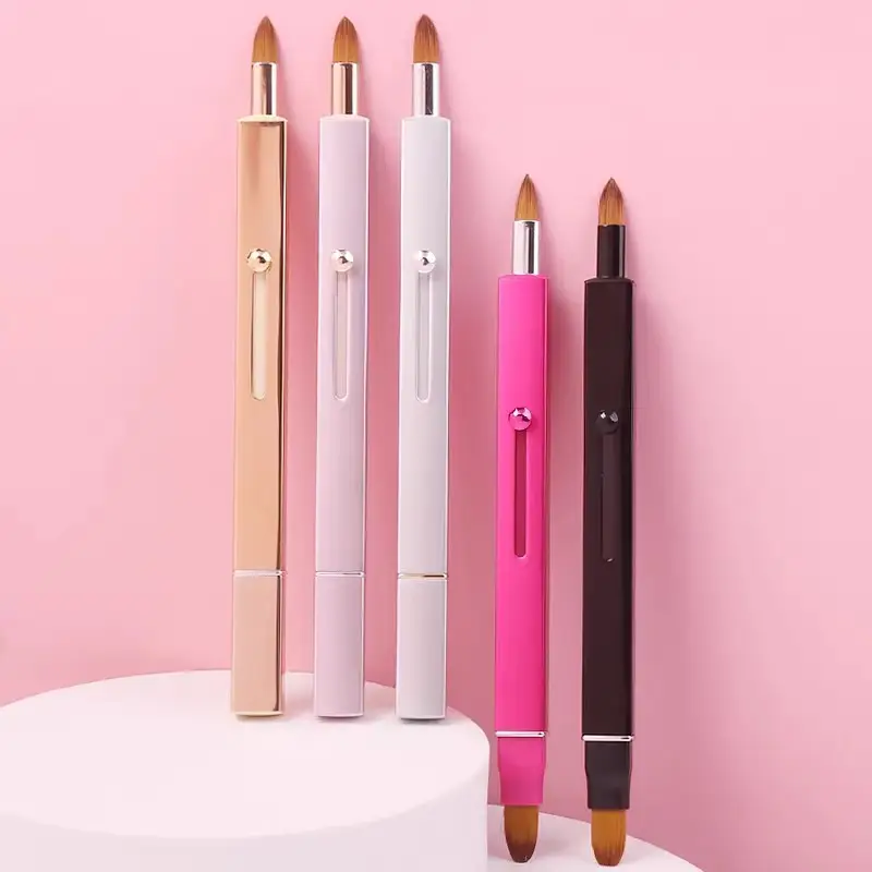 Cross-border Aluminum Double Lip Brush Makeup Artist