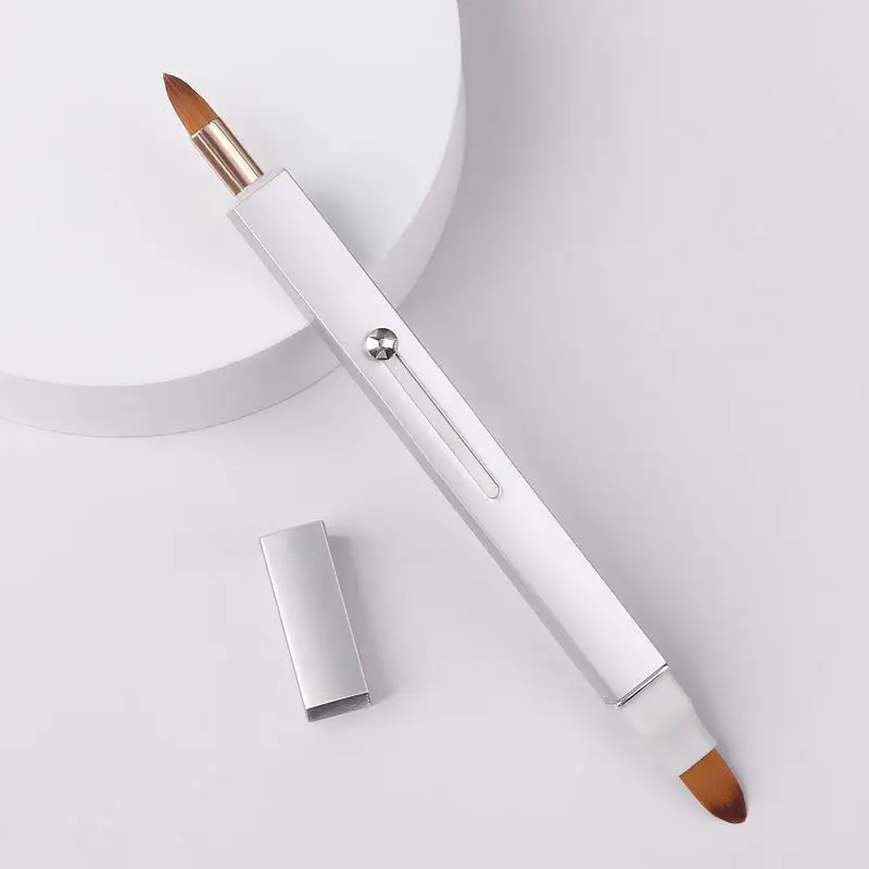 Cross-border Aluminum Double Lip Brush Makeup Artist