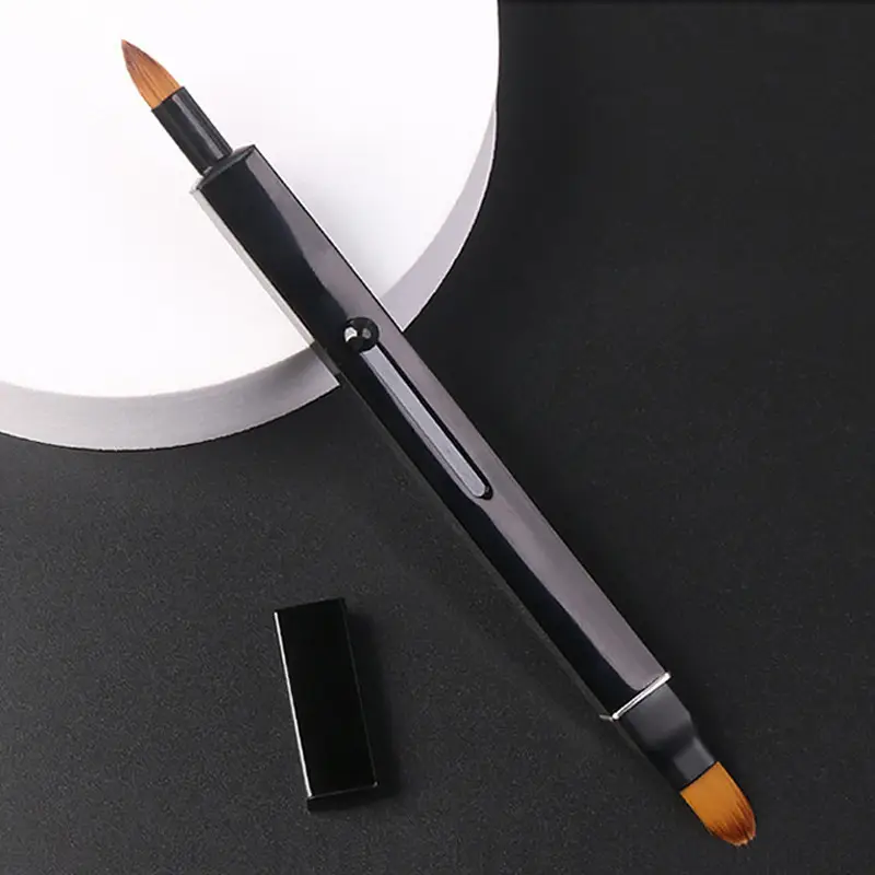 Cross-border Aluminum Double Lip Brush Makeup Artist