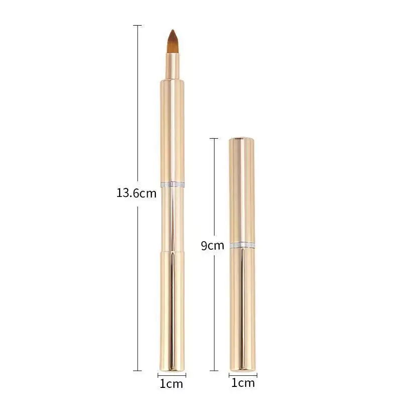 Cross-border Aluminum Double Lip Brush Makeup Artist