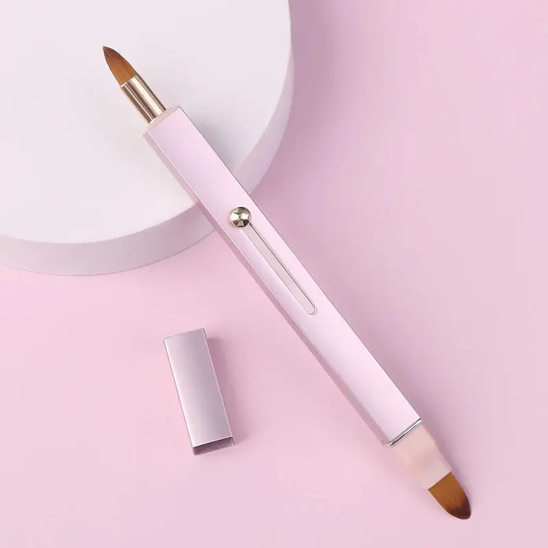 Cross-border Aluminum Double Lip Brush Makeup Artist