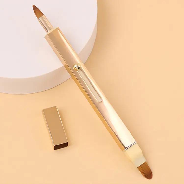 Cross-border Aluminum Double Lip Brush Makeup Artist