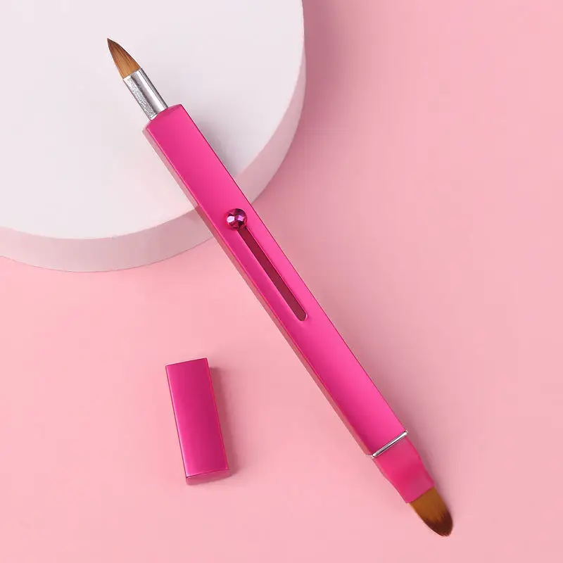 Cross-border Aluminum Double Lip Brush Makeup Artist